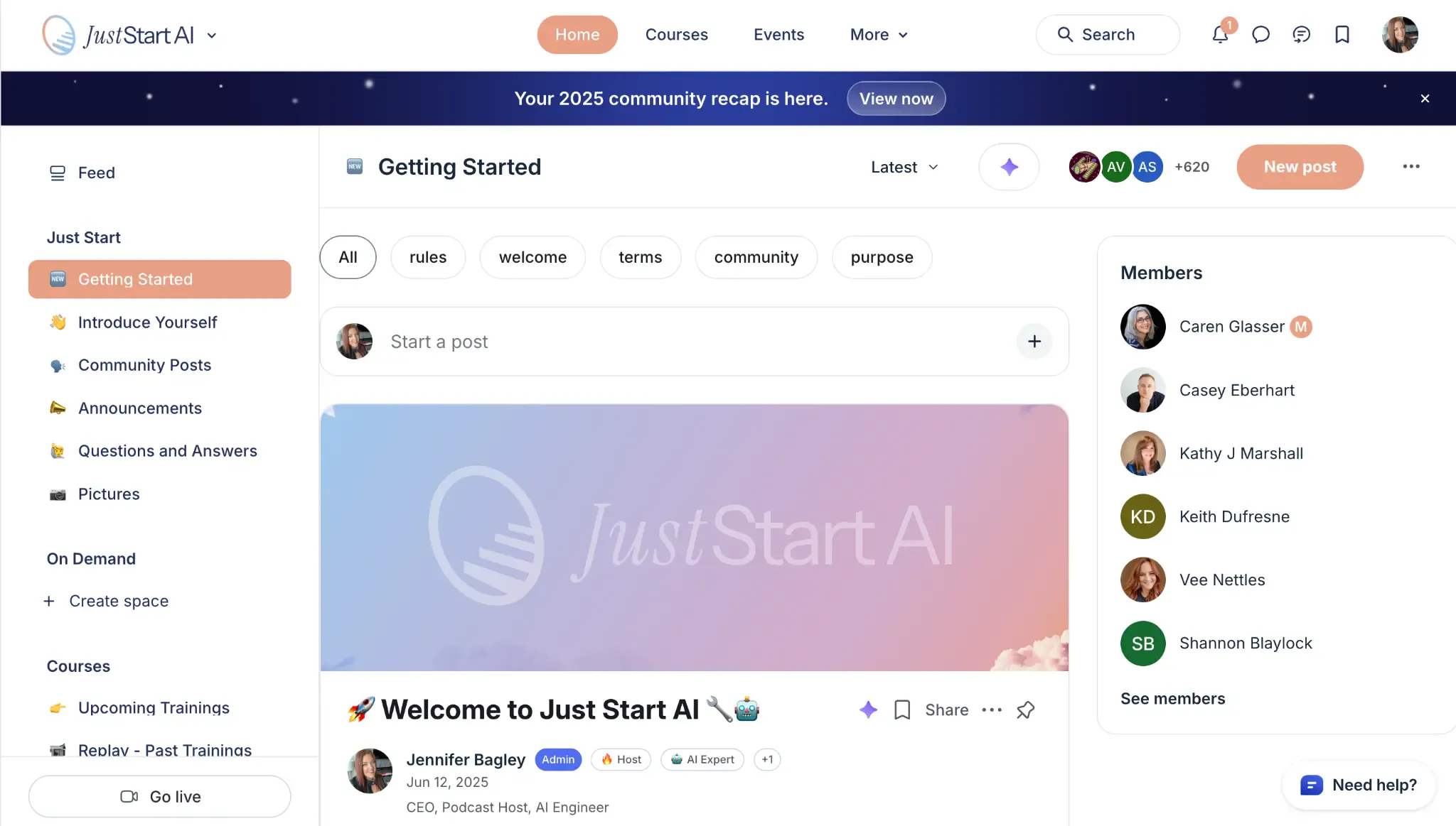 JustStart AI Community Platform